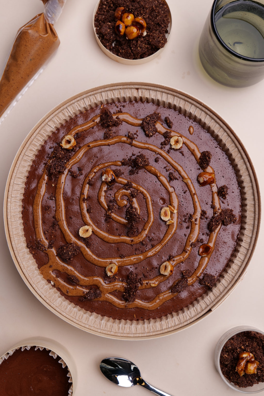 Mousse au chocolat crumble et praliné