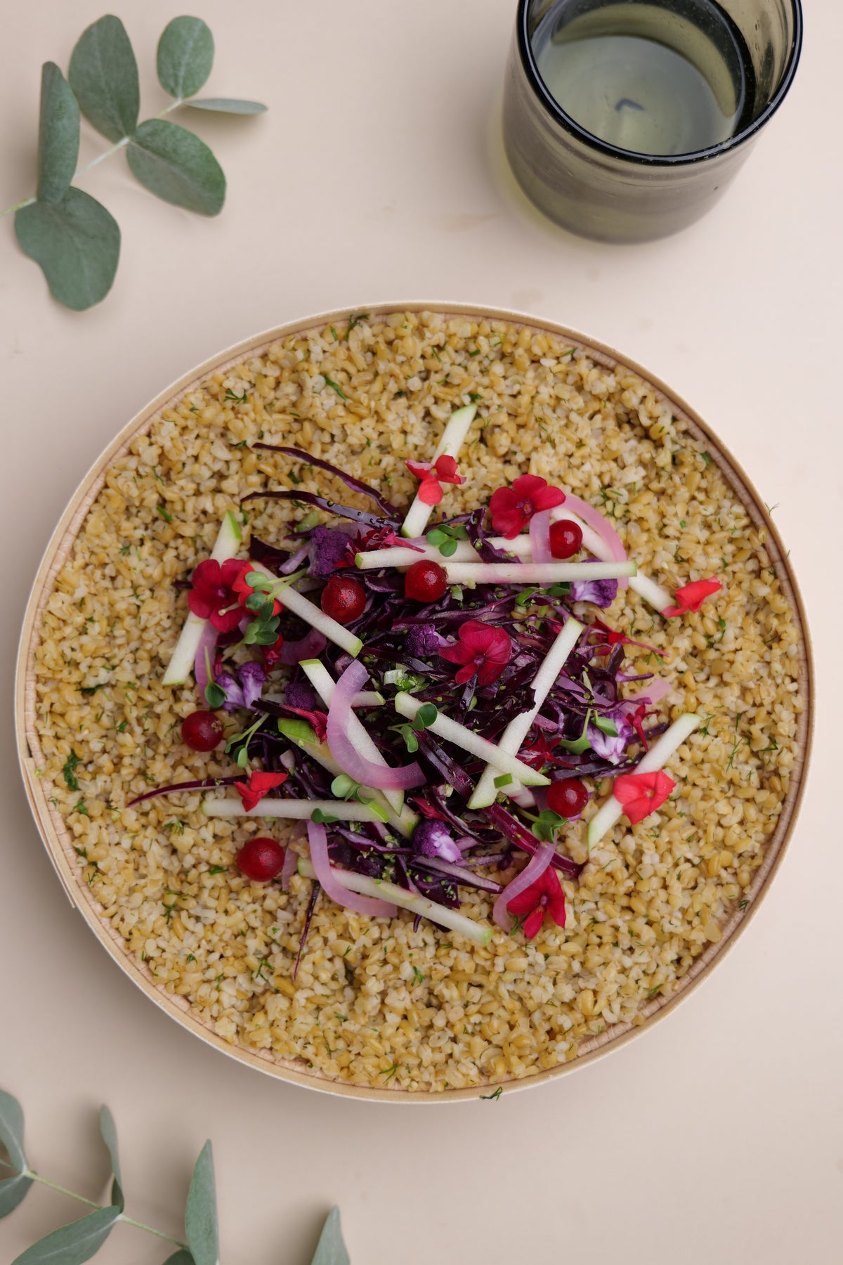 Entrée Salade boulgour, bleu et pomme granny